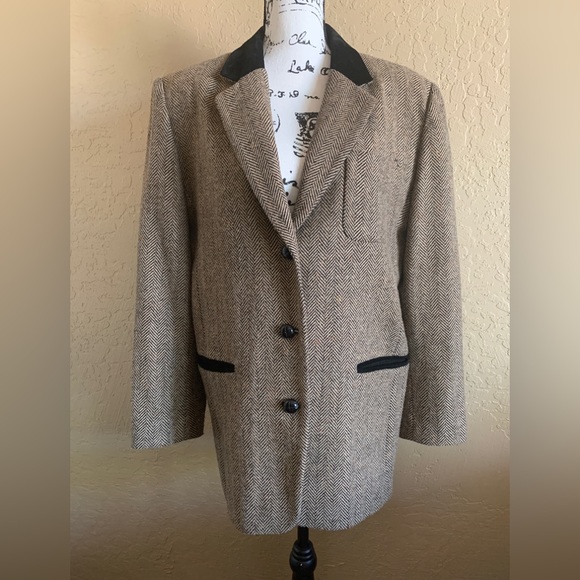 Limited Jackets & Blazers - Limited Brown & Tan Tweed Wool Blend Coat